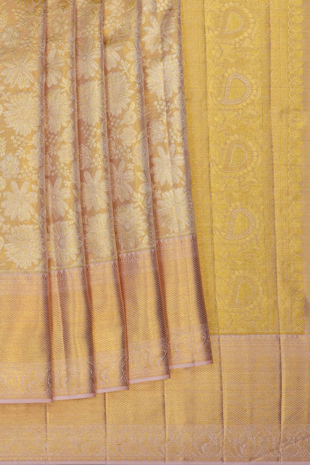 Image of Gold Kanchipattu Tissue Brocade Saree