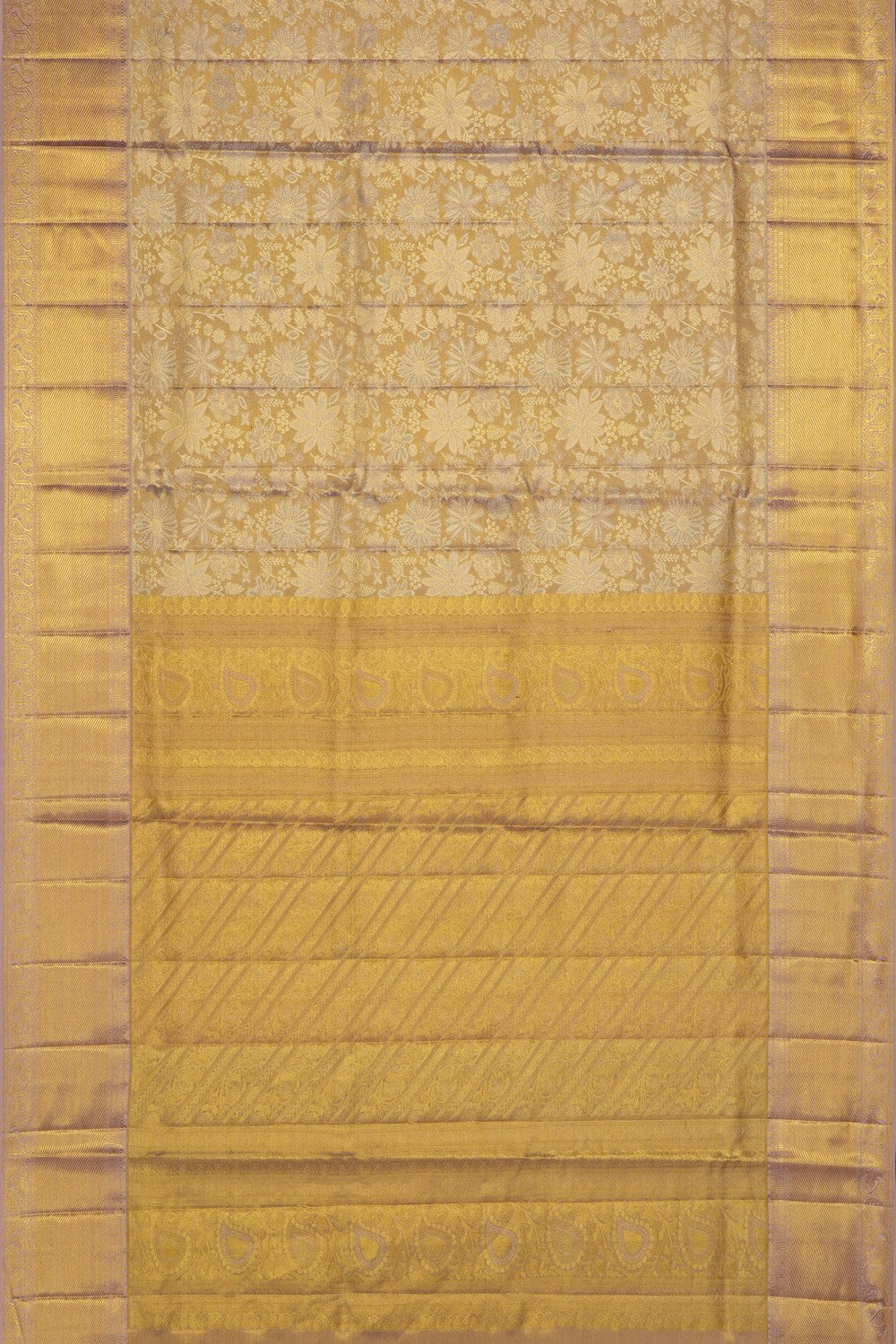 Image of Gold Kanchipattu Tissue Brocade Saree