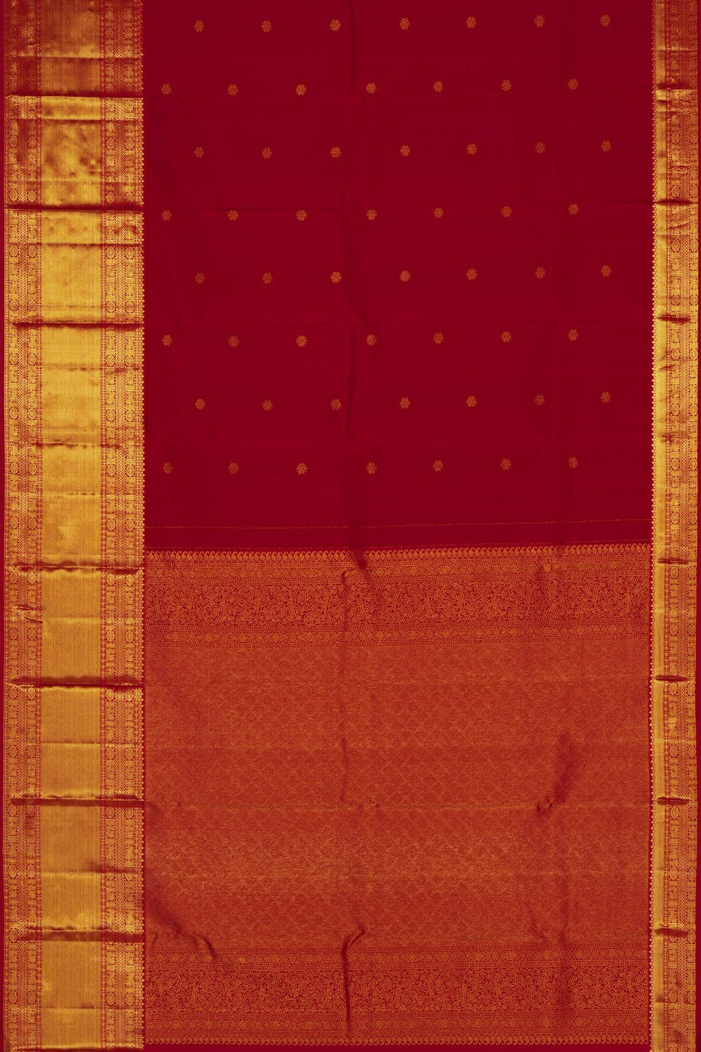 Image of Red Vintage Kanchi Silk Saree