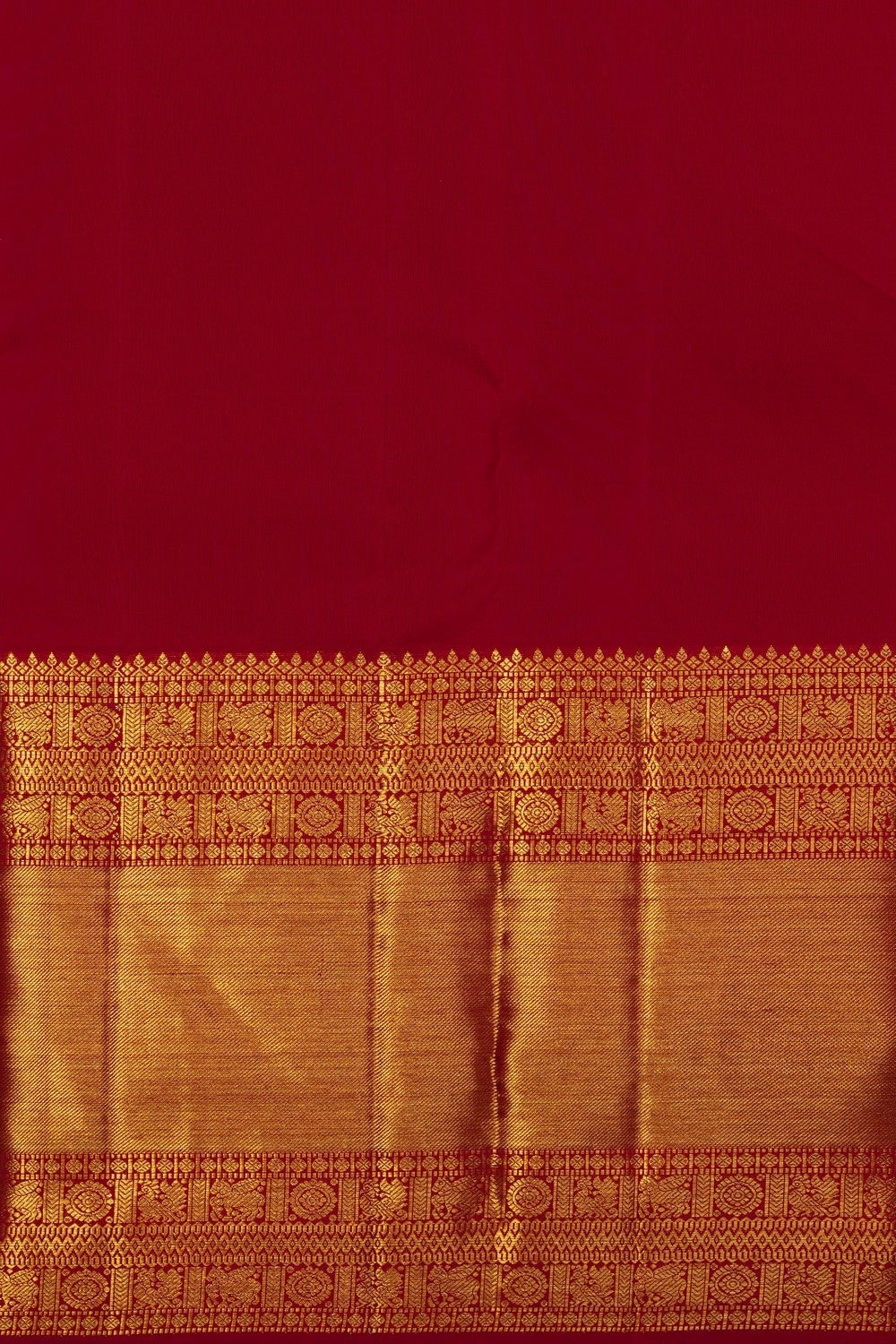 Image of Red Vintage Kanchi Silk Saree