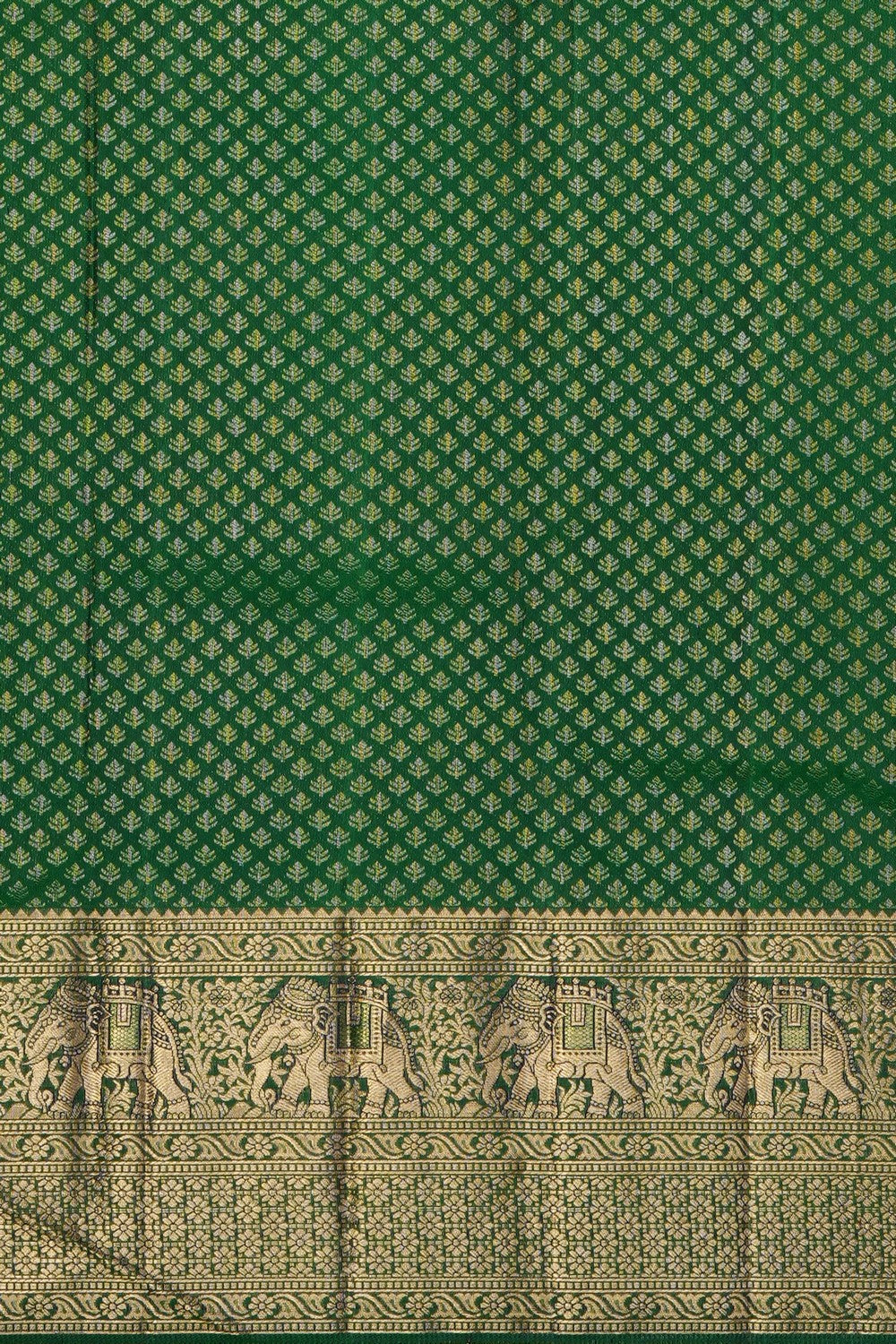 Image of Green Vintage Kanchipattu Brocade Saree