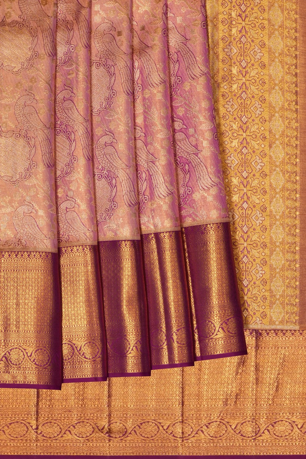 Image of Pink Kanchipattu Brocade Saree