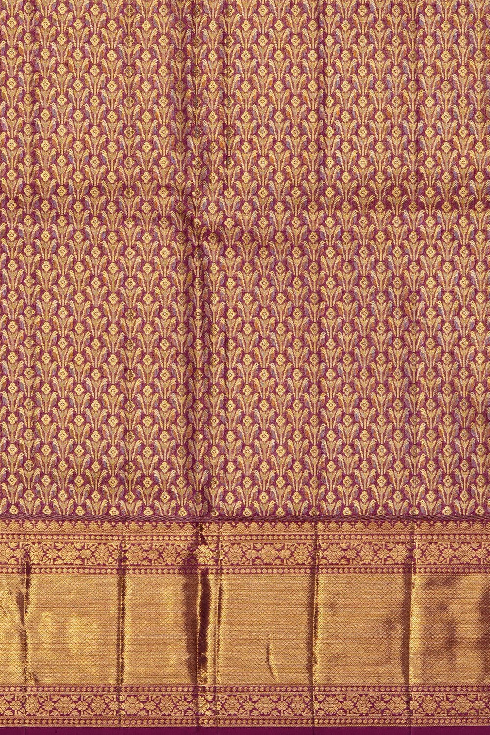 Image of Spring-Green Vintage Kanchipattu Brocade Saree