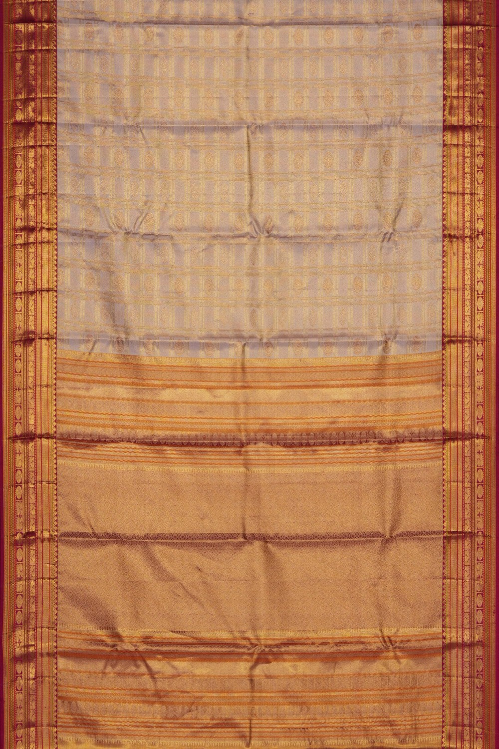 Image of Gold Vintage Kanchipattu Kattam Saree