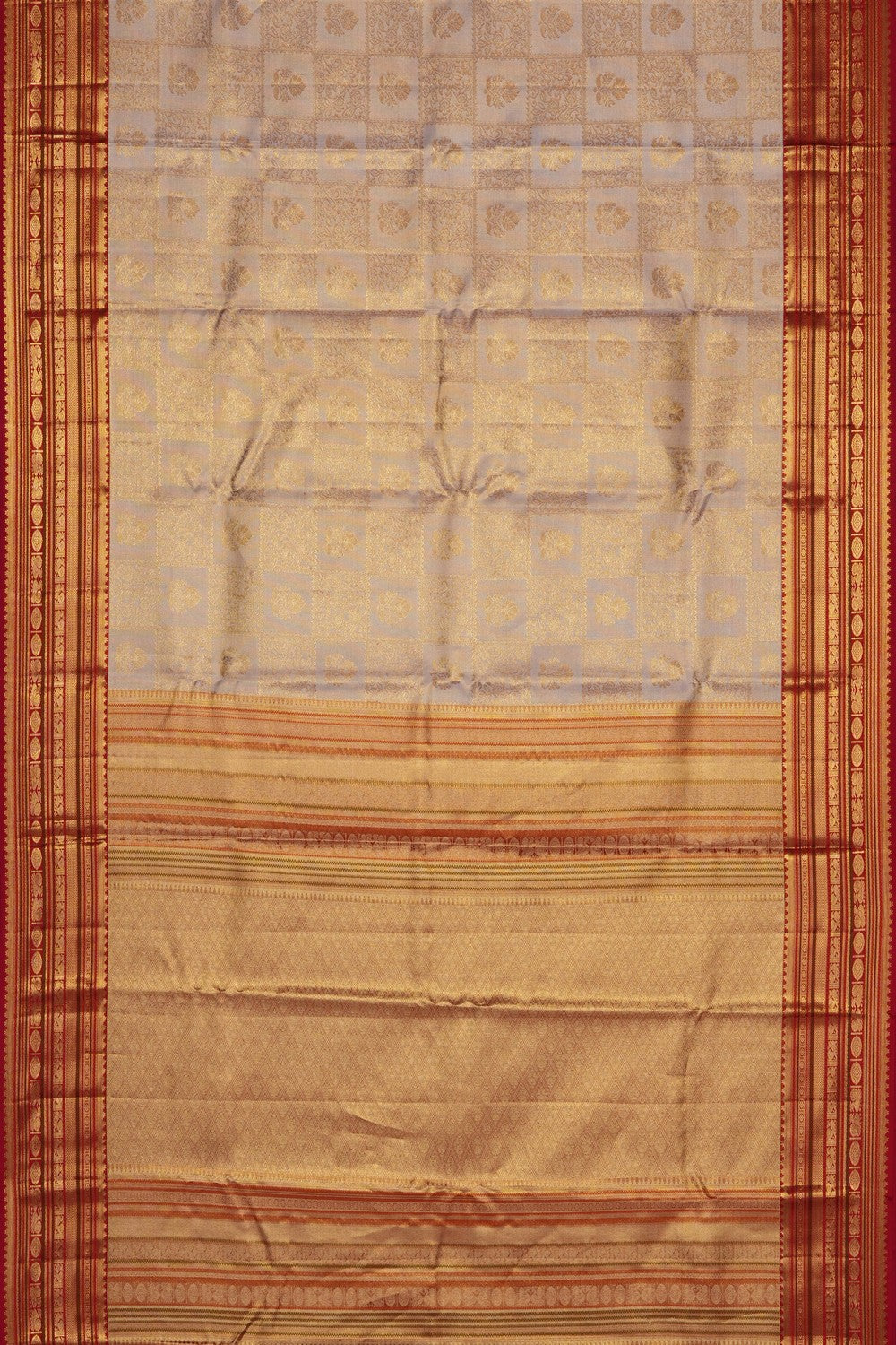 Image of Gold Vintage Kanchipattu Kattam Saree