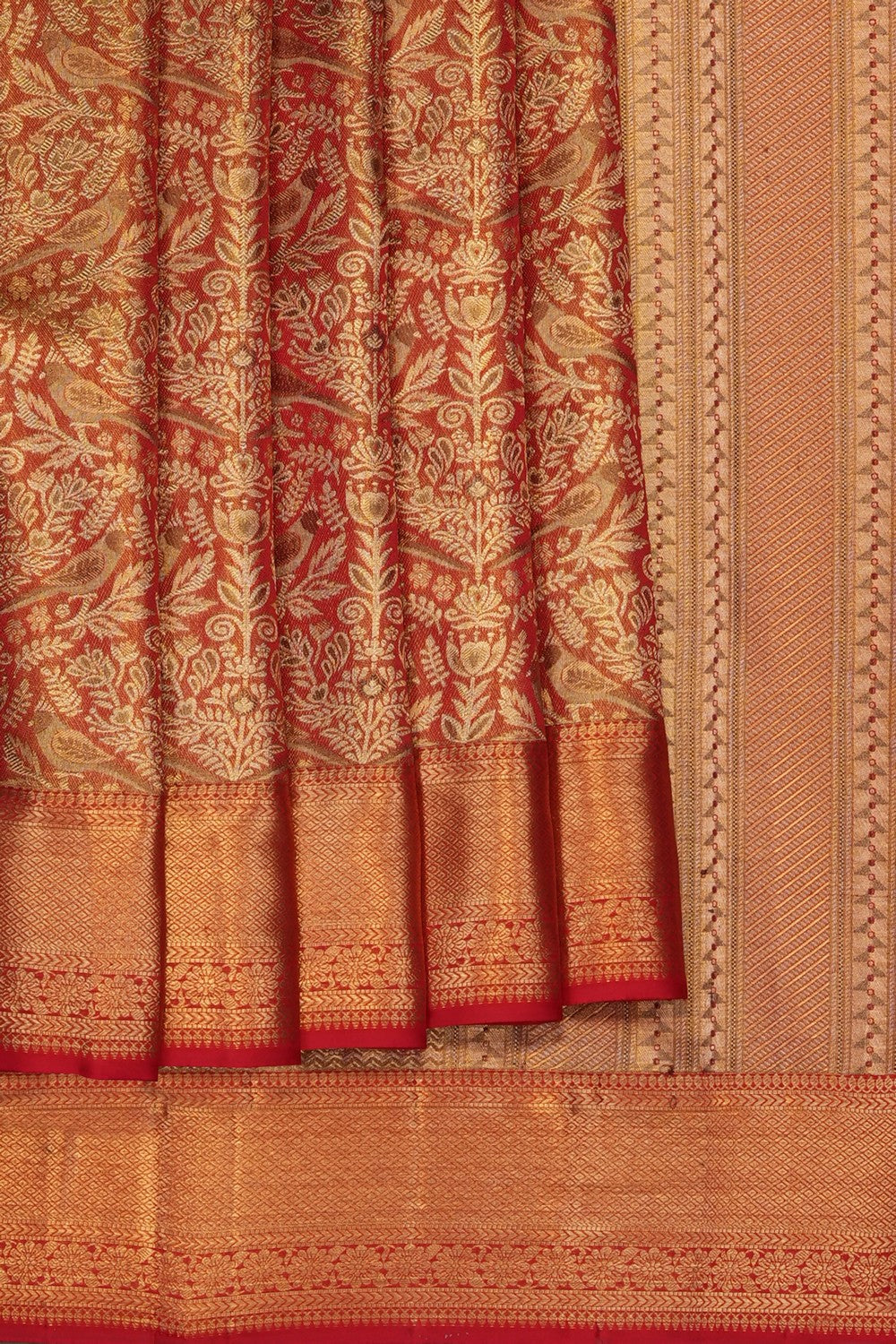 Image of Gold Kanchipattu Tissue Brocade Saree