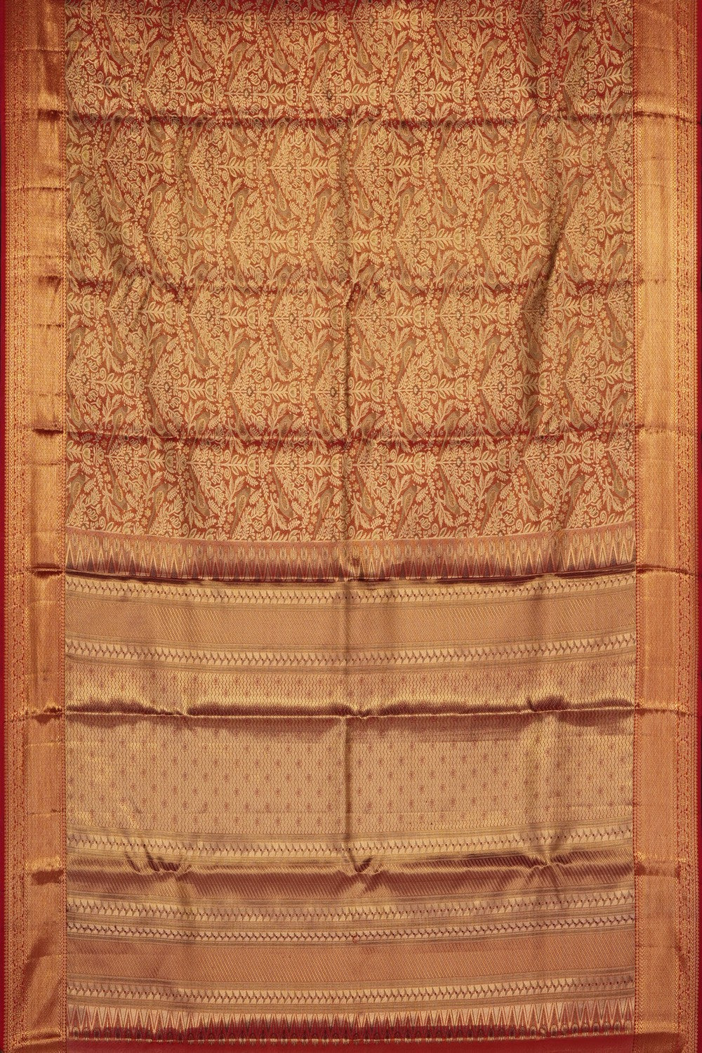 Image of Gold Kanchipattu Tissue Brocade Saree
