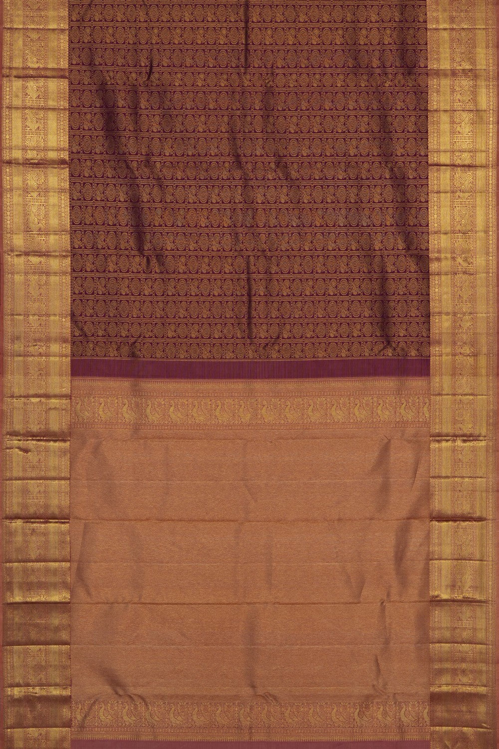Image of Violet Vintage Kanchipattu Kattam Saree