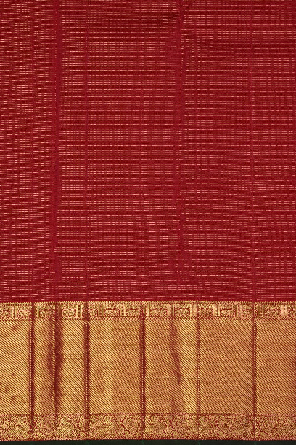 Image of Red Vintage Kanchipattu Kattam Saree