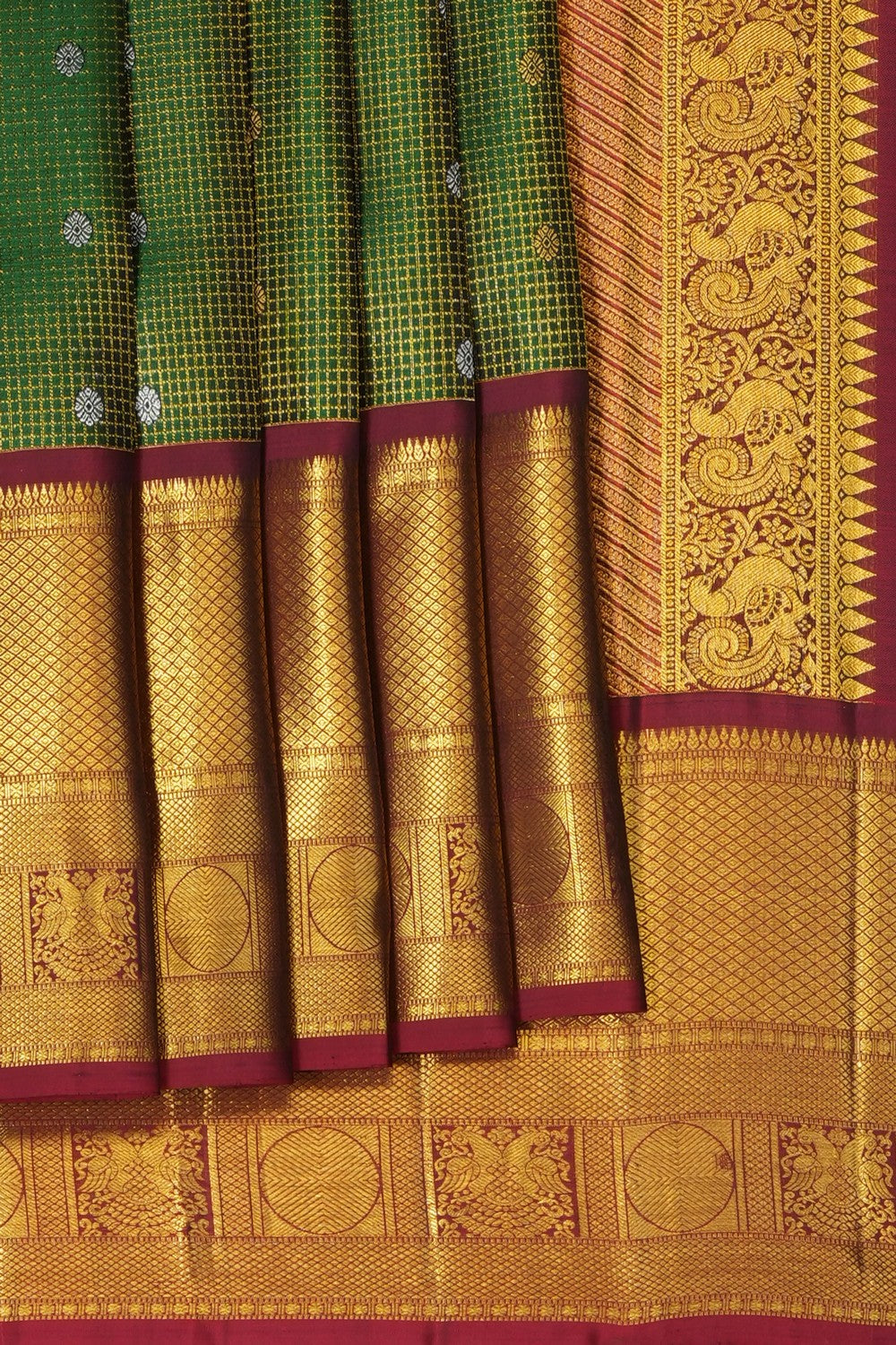Image of Green Kanchipattu Brocade Saree