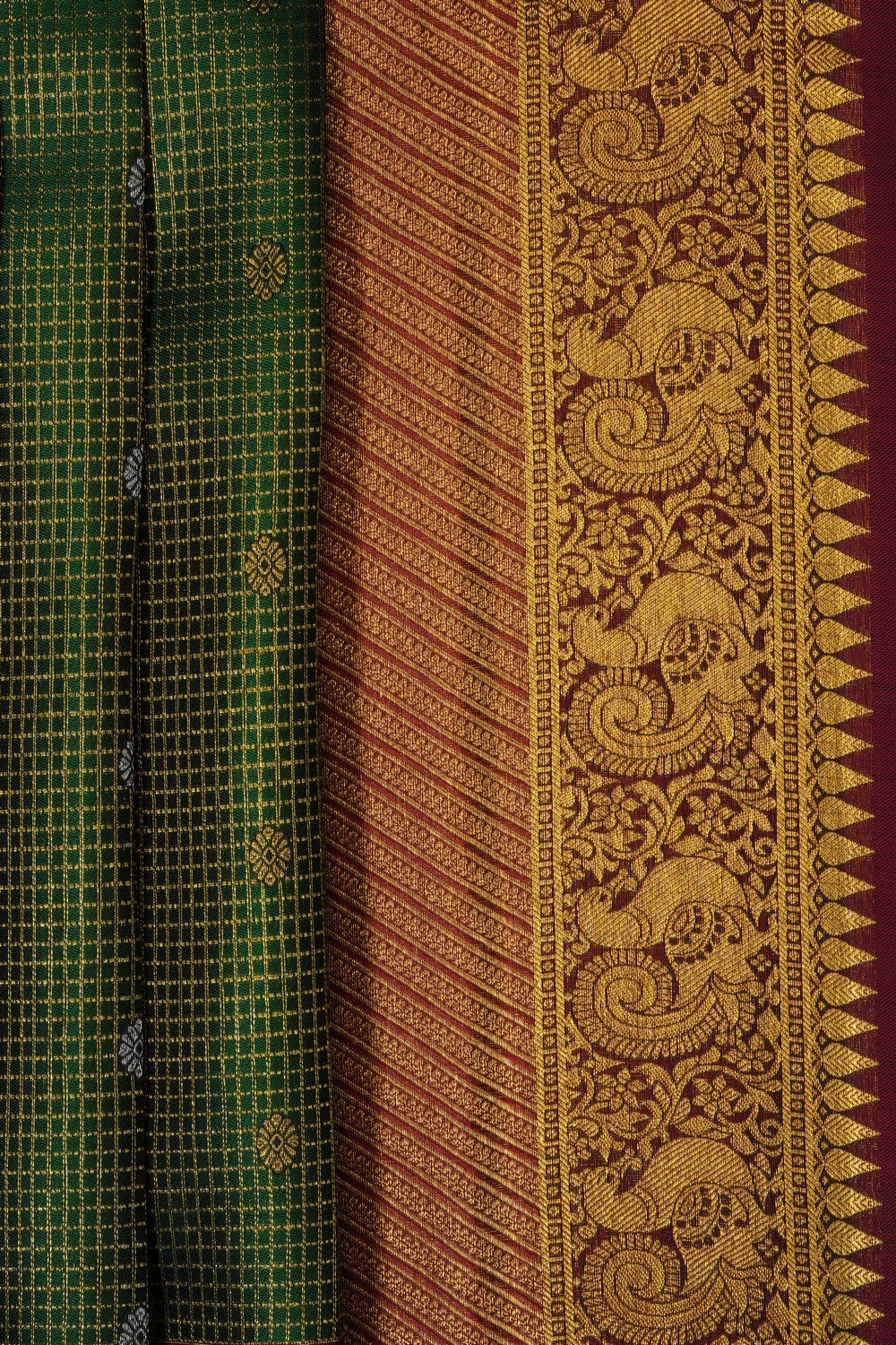 Image of Green Kanchipattu Brocade Saree