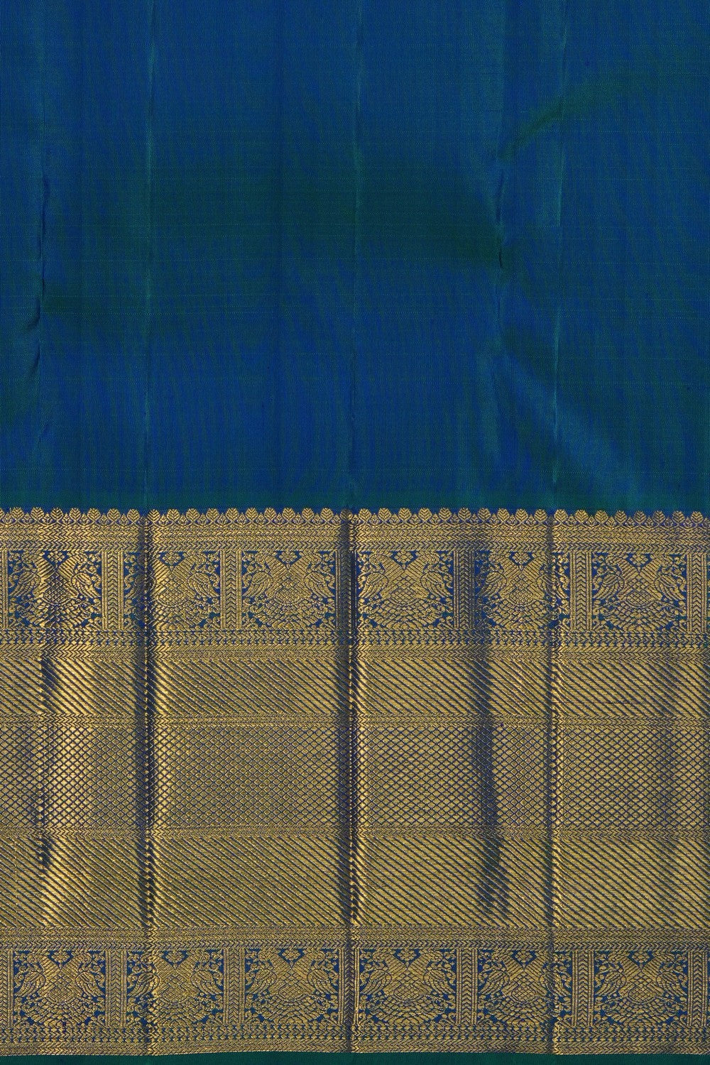 Image of Peacock Blue Vintage Kanchipattu Saree