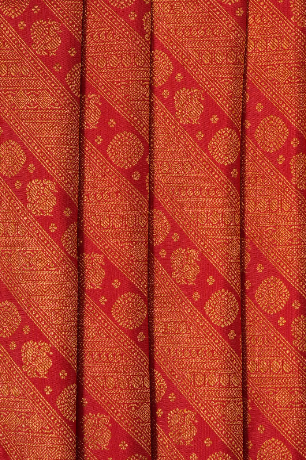 Image of Red Kanchipattu Brocade Saree