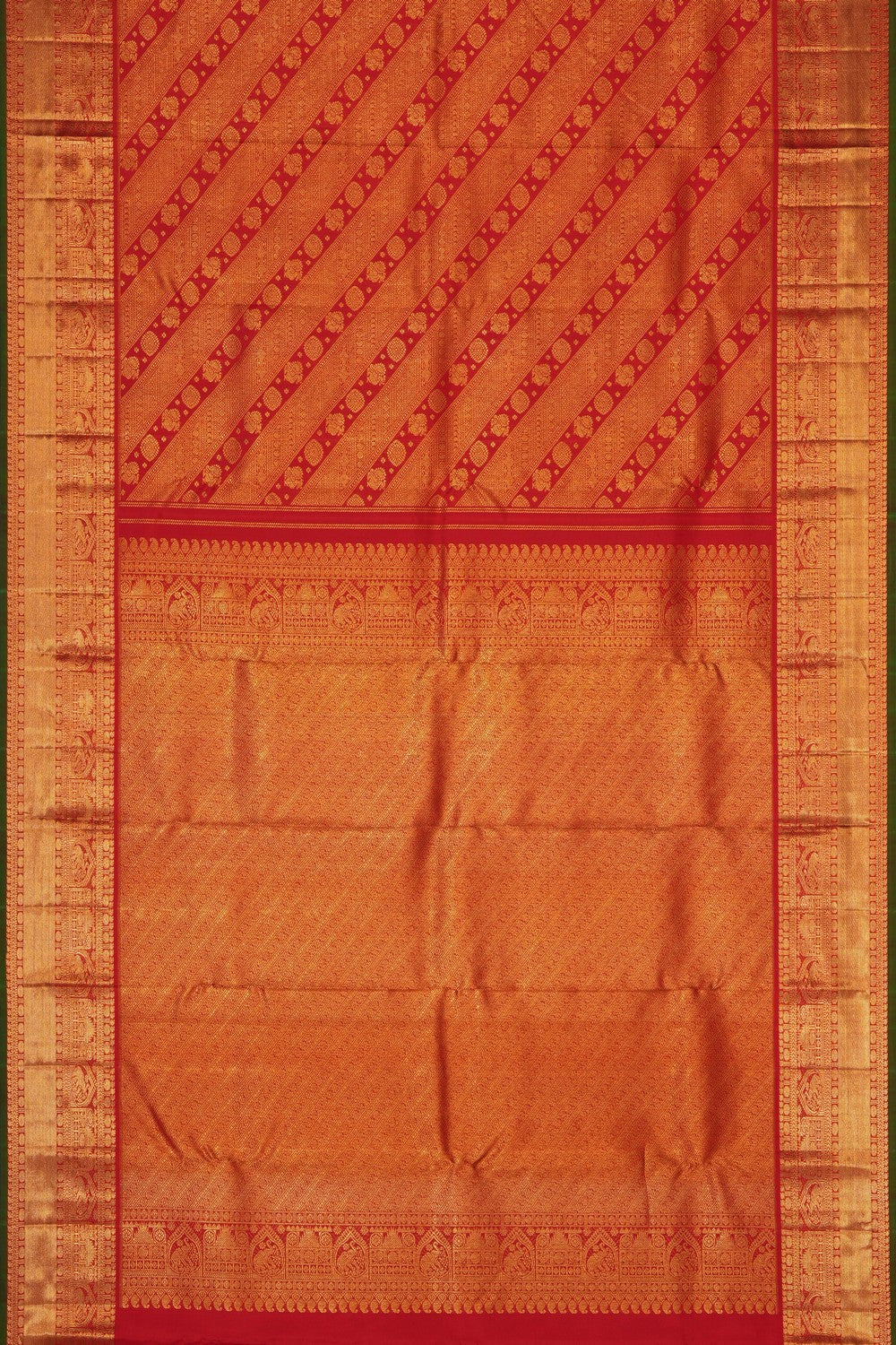 Image of Red Kanchipattu Brocade Saree