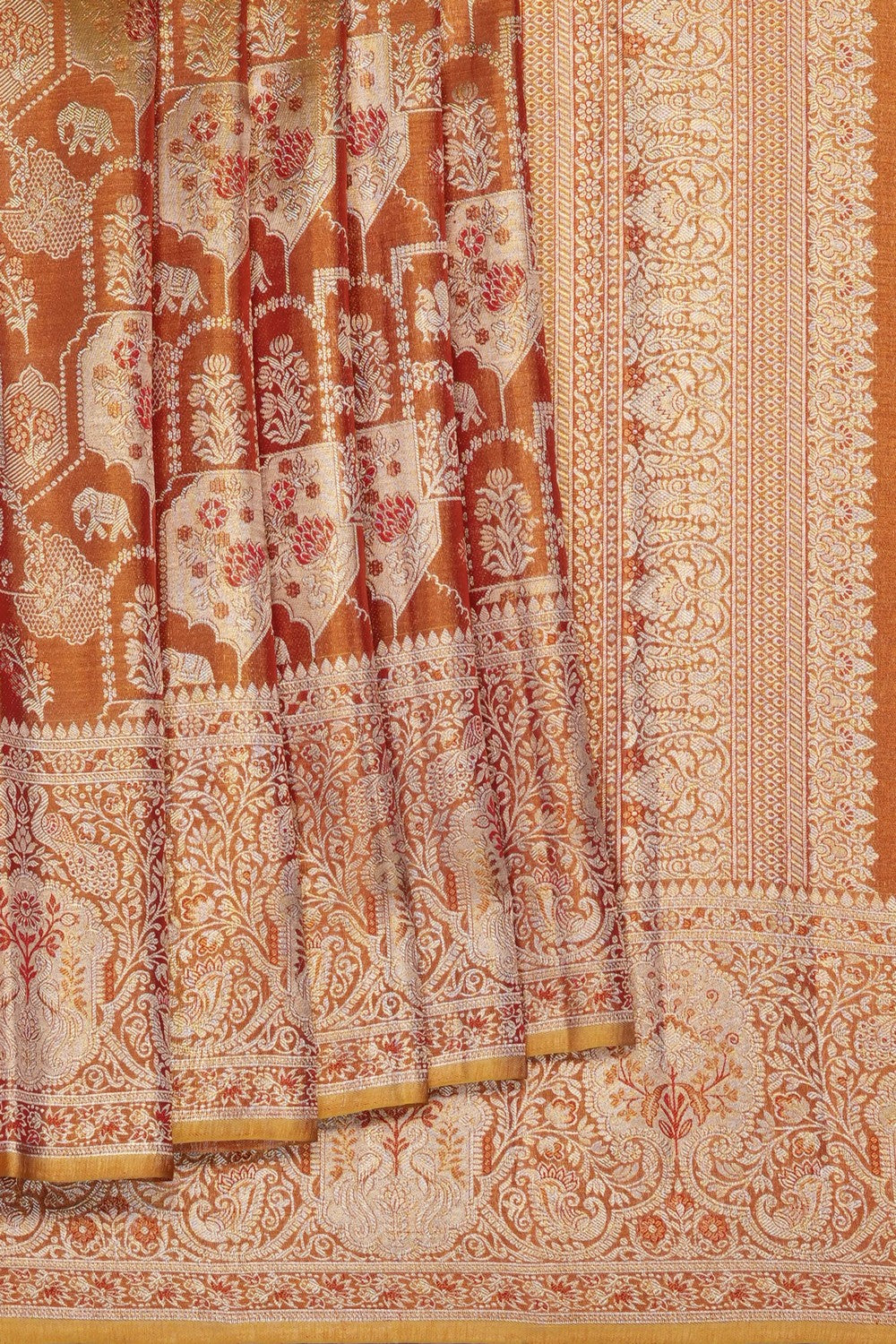 Image of Gold Kanchipattu Tissue Brocade Saree