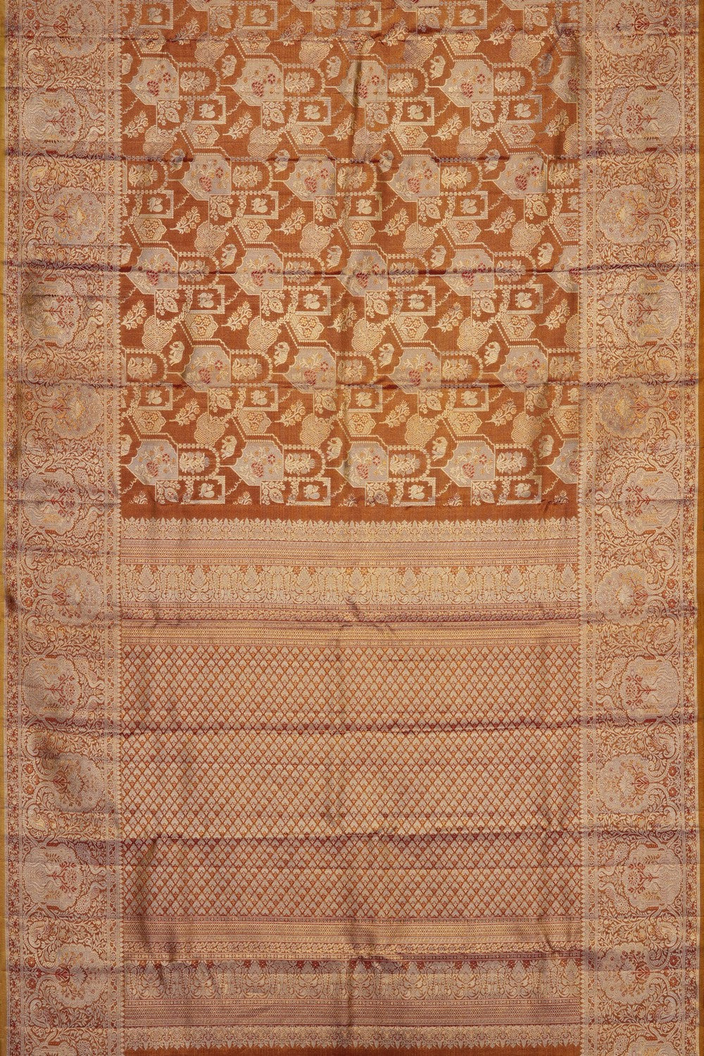 Image of Gold Kanchipattu Tissue Brocade Saree