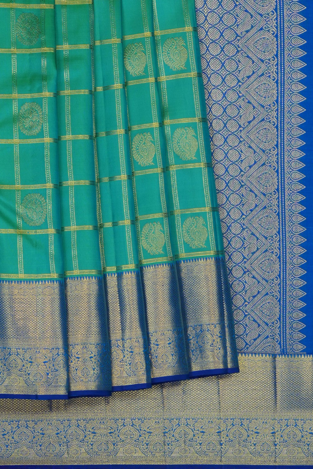 Image of Sea-Green Kanchipattu Saree