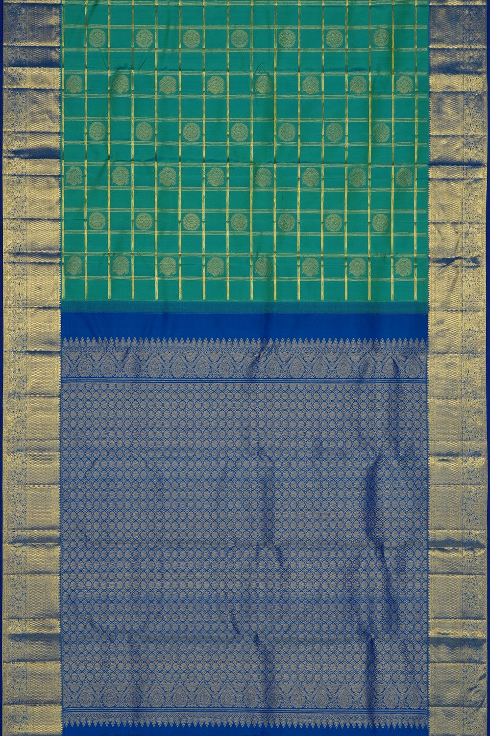 Image of Sea-Green Kanchipattu Saree