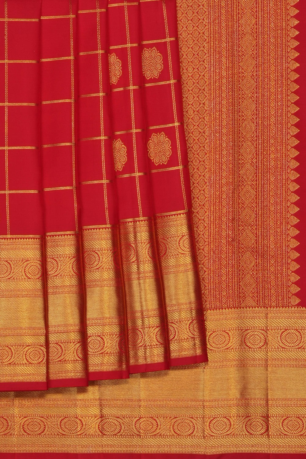 Image of Red Kanchipattu Saree