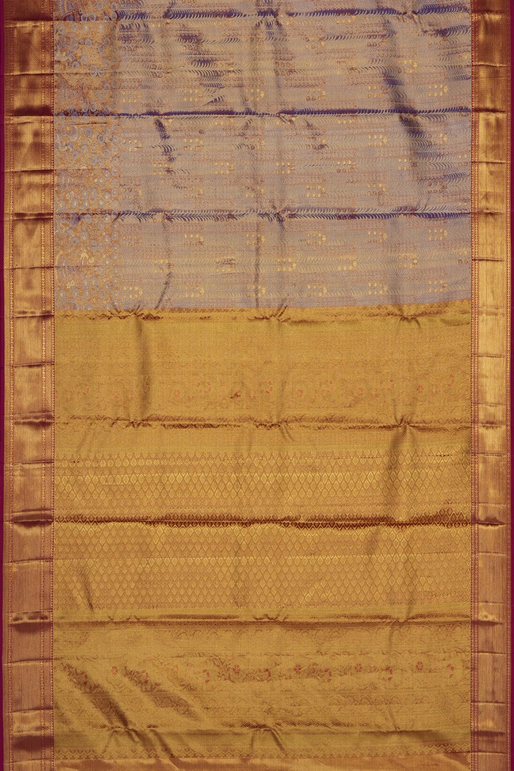 Image of Purple Kanchipattu Tissue Brocade Saree