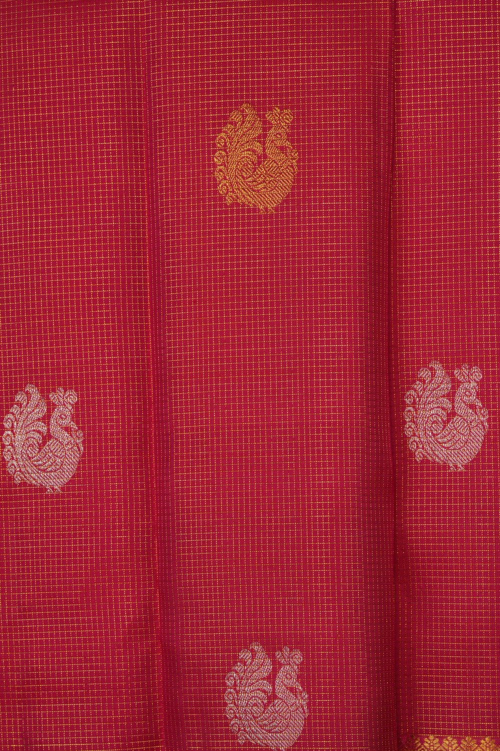 Image of Pink Kanchipattu Kattam Saree