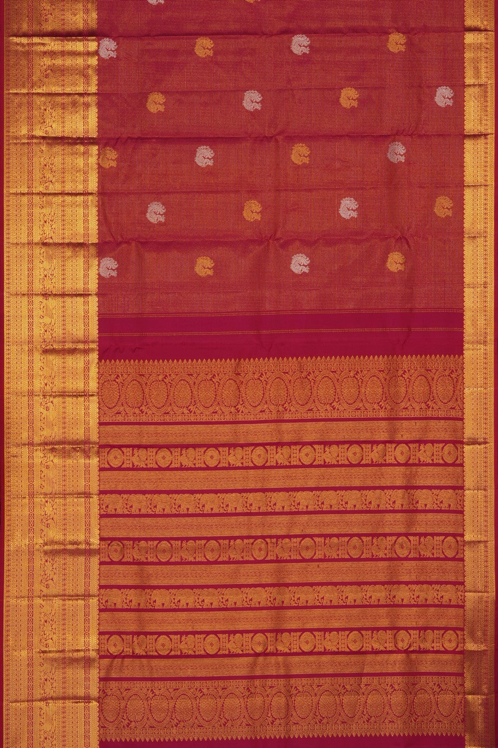 Image of Pink Kanchipattu Kattam Saree