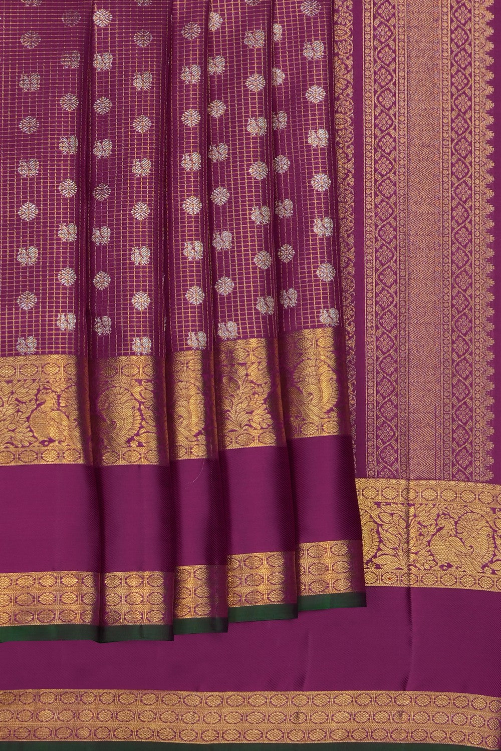Image of Purple Kanchipattu Kattam Saree