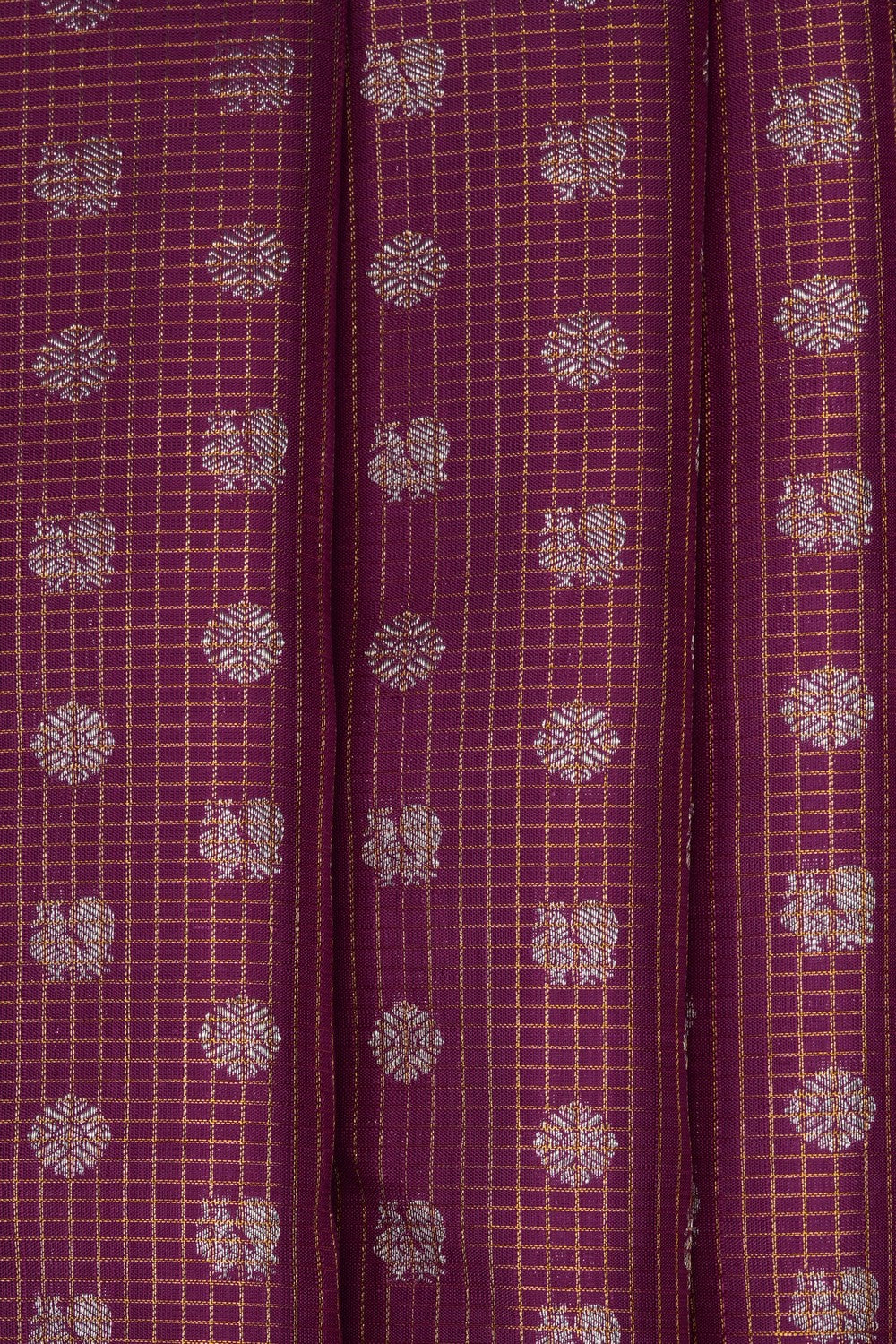Image of Purple Kanchipattu Kattam Saree
