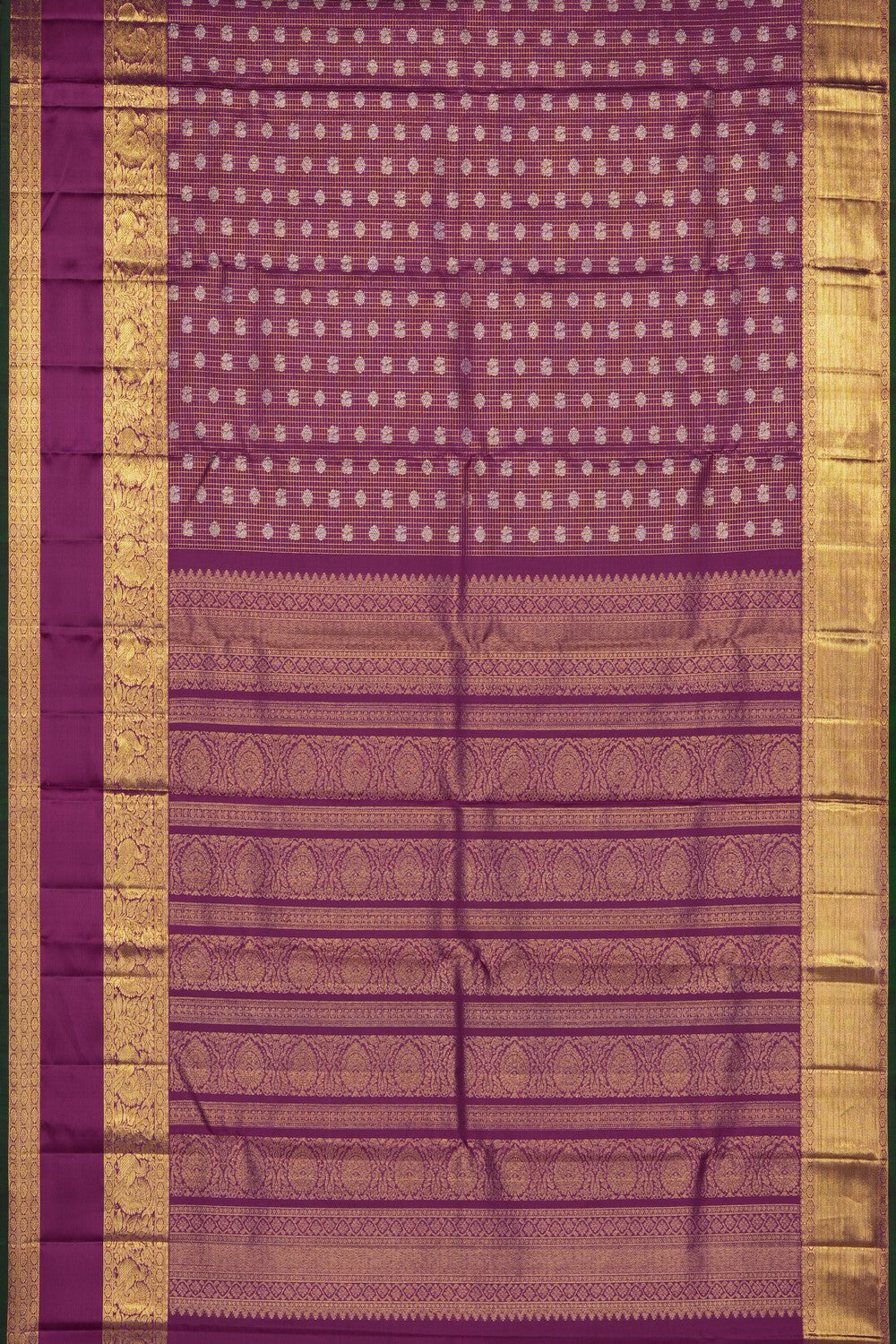 Image of Purple Kanchipattu Kattam Saree