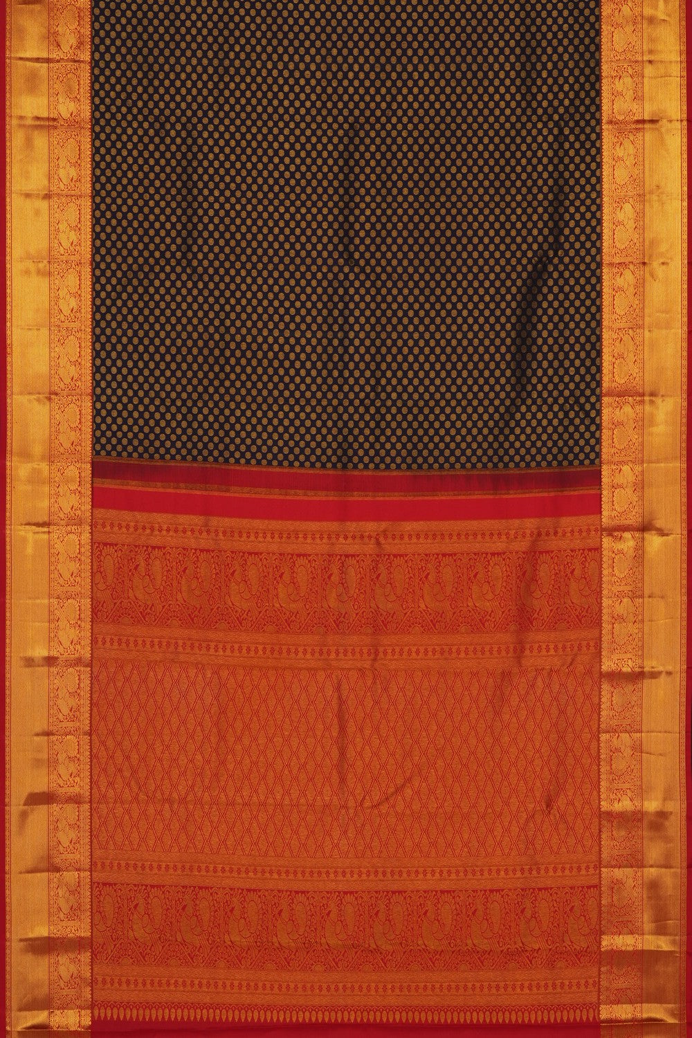 Image of Navy Blue Kanchipattu Brocade Saree