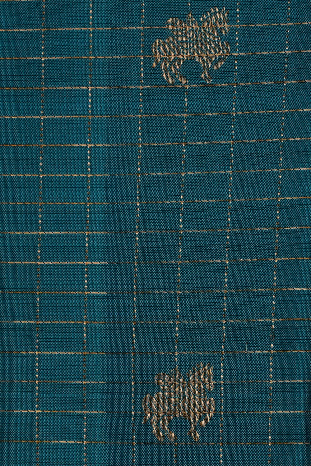 Image of Blue Kanchi Silk Kattam Saree