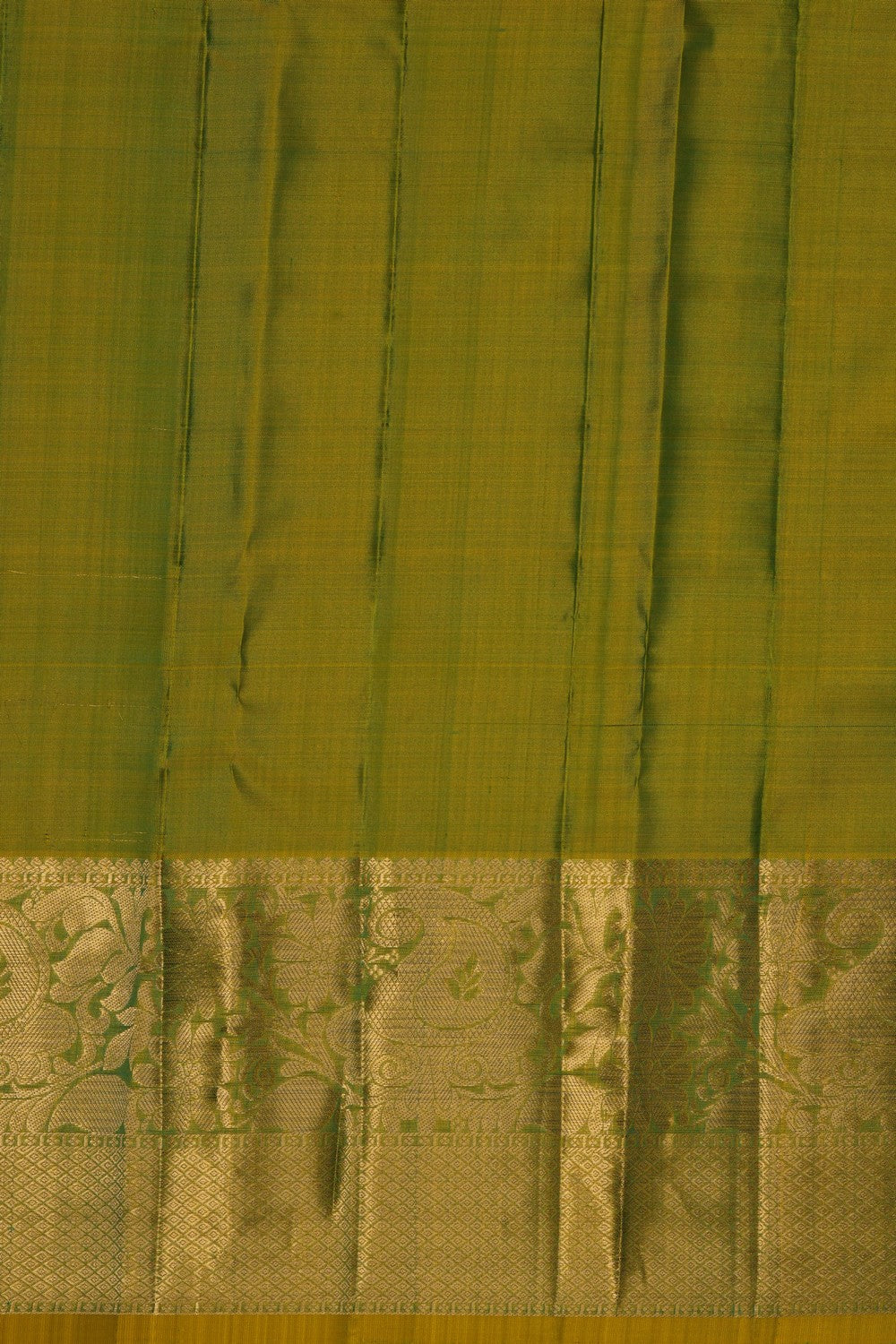 Image of Teal Green Kanchi Silk Kattam Saree
