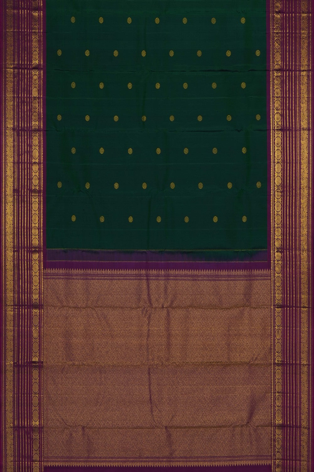 Image of Green Vintage Kanchi Silk Saree