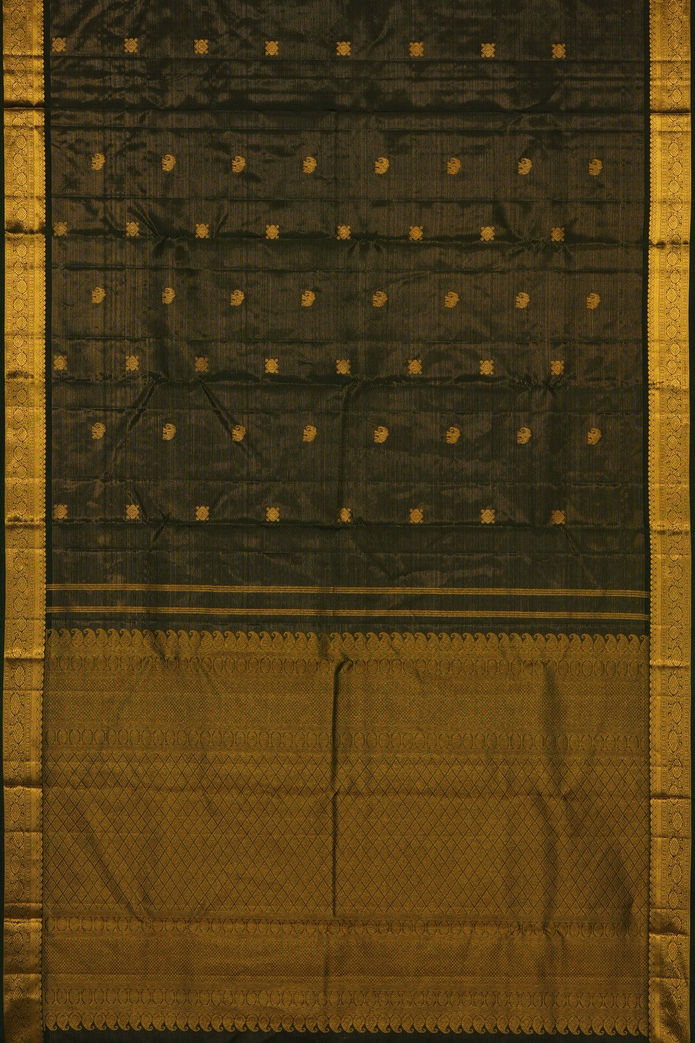 Image of Green Vintage Kanchi Silk Saree
