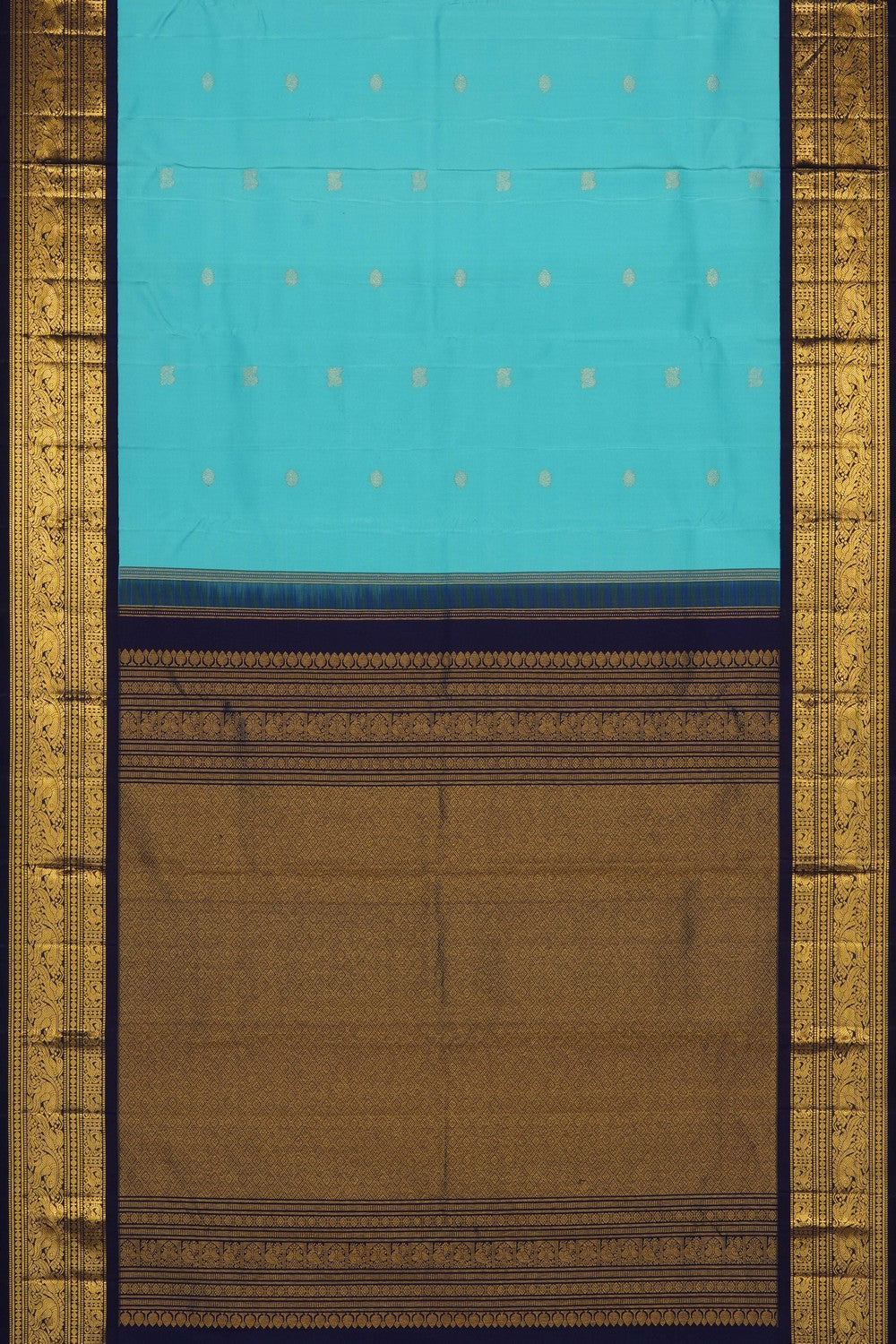 Image of Pond Blue Vintage Kanchi Silk Saree