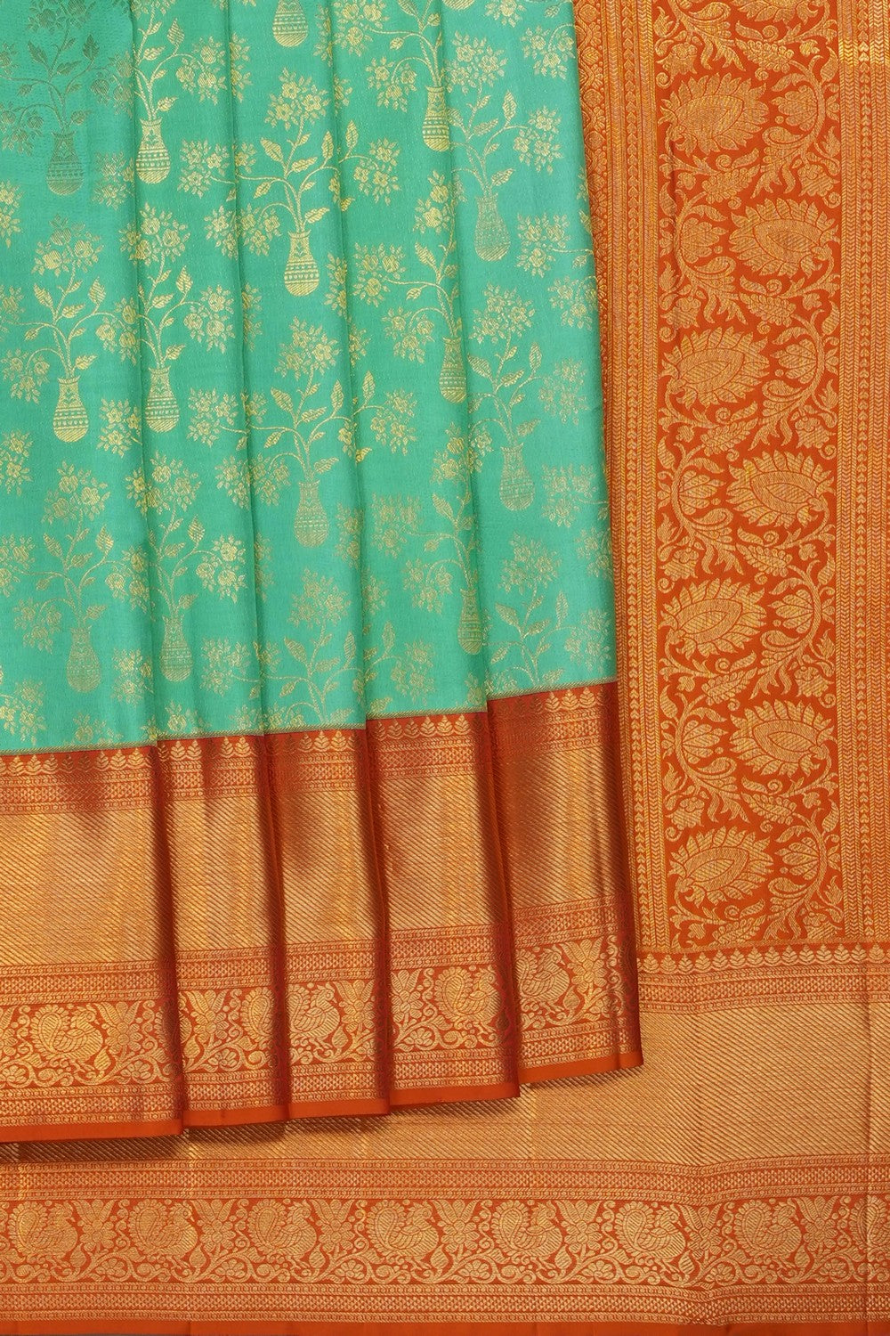 Image of Green Kanchipattu Brocade Saree