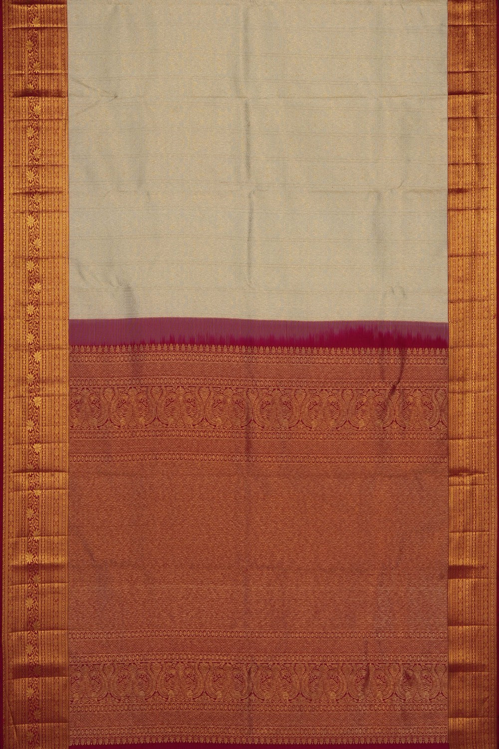 Image of Off-White Kanchipattu Brocade Saree