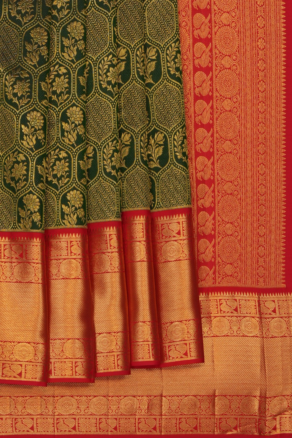 Image of Green Kanchipattu Brocade Saree