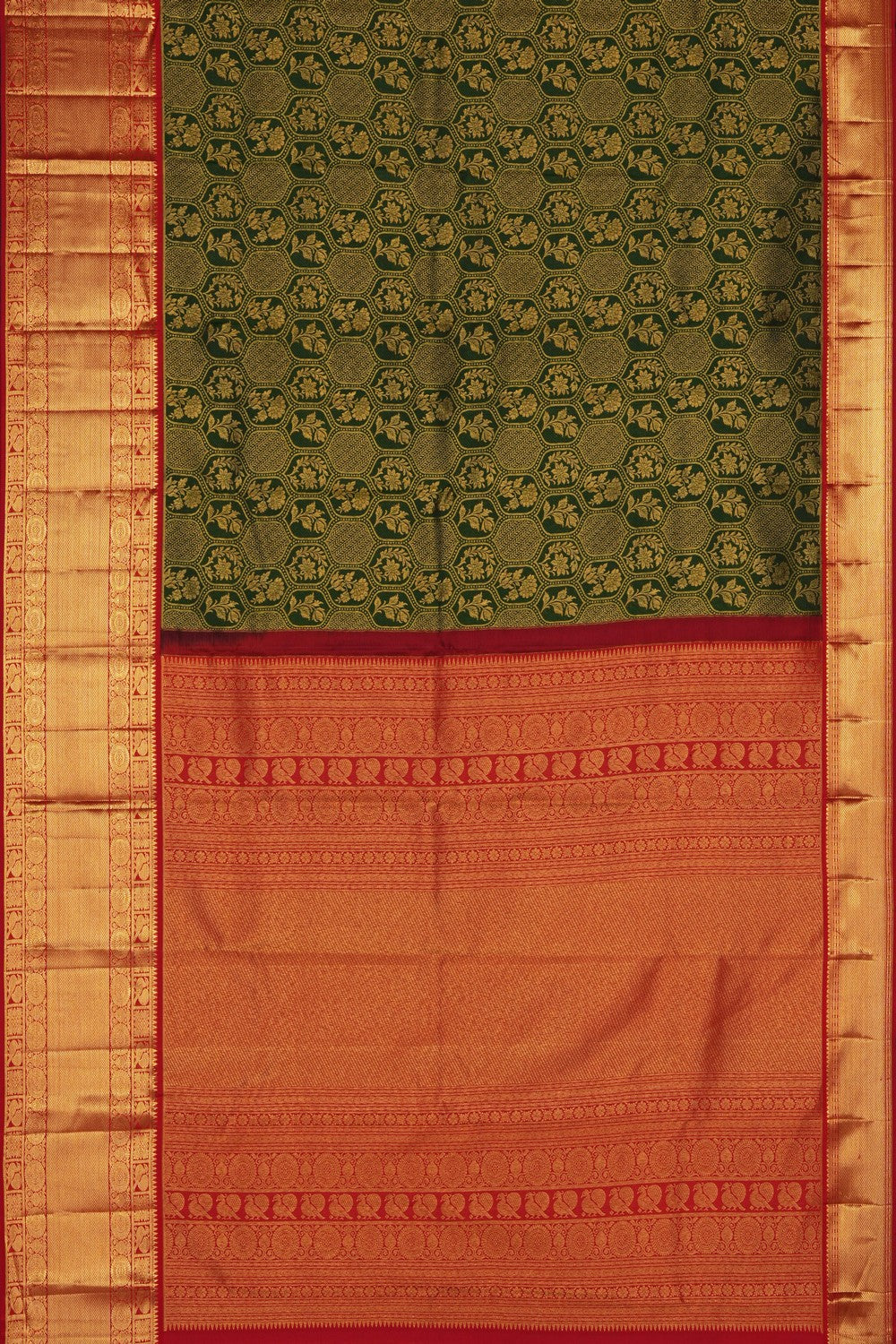 Image of Green Kanchipattu Brocade Saree