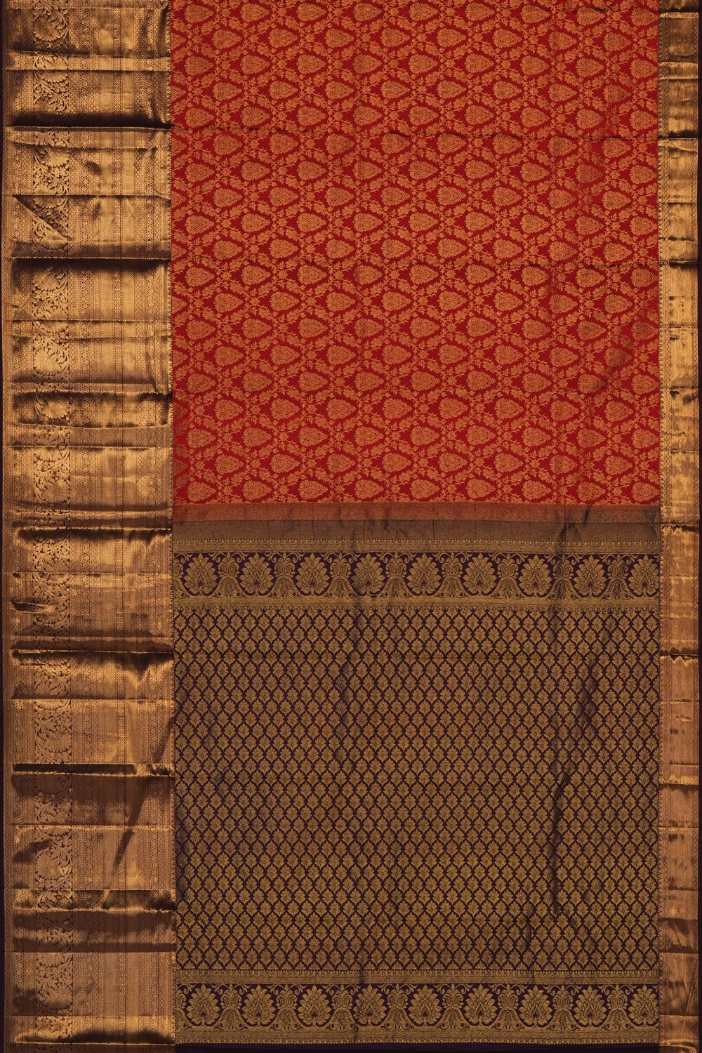 Image of Red Kanchipattu Brocade Saree