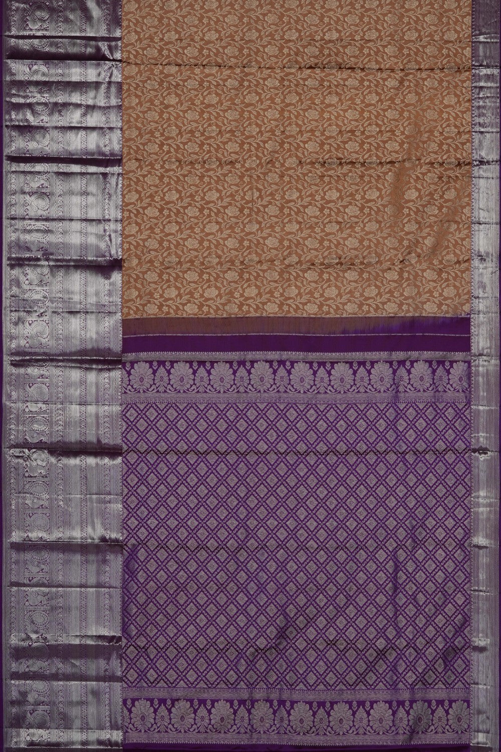 Image of Beige Kanchipattu Brocade Saree