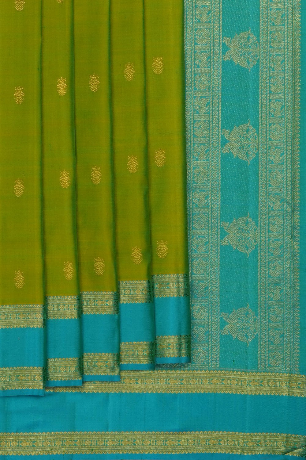 Image of Green Pure Silk Saree