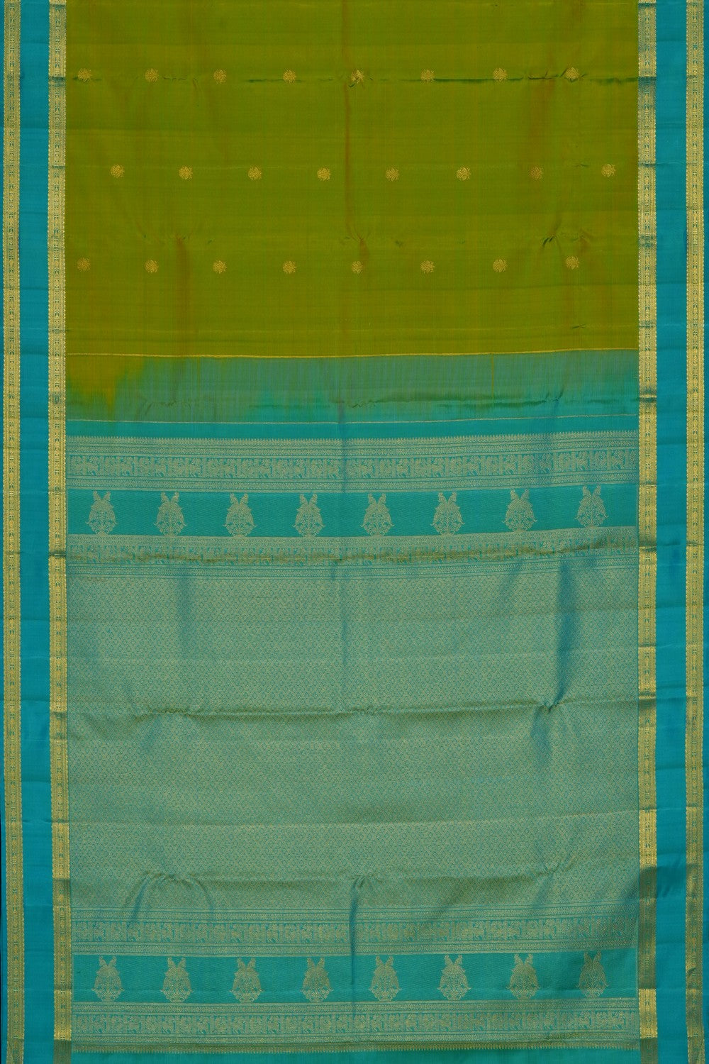 Image of Green Pure Silk Saree