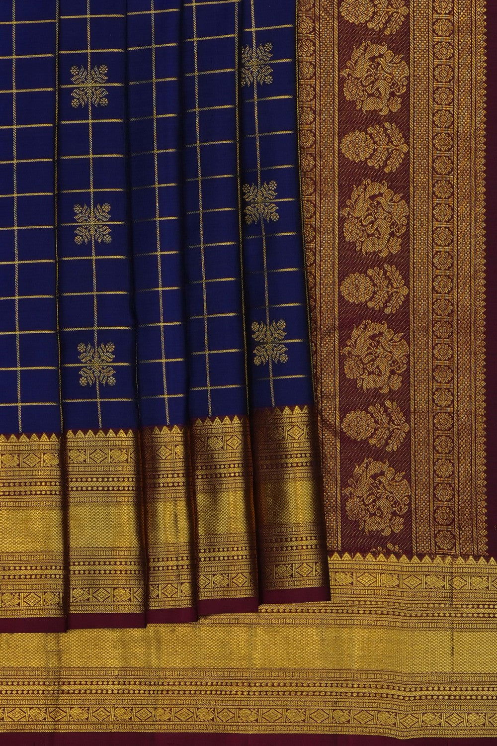 Image of Purple Pure Silk Saree