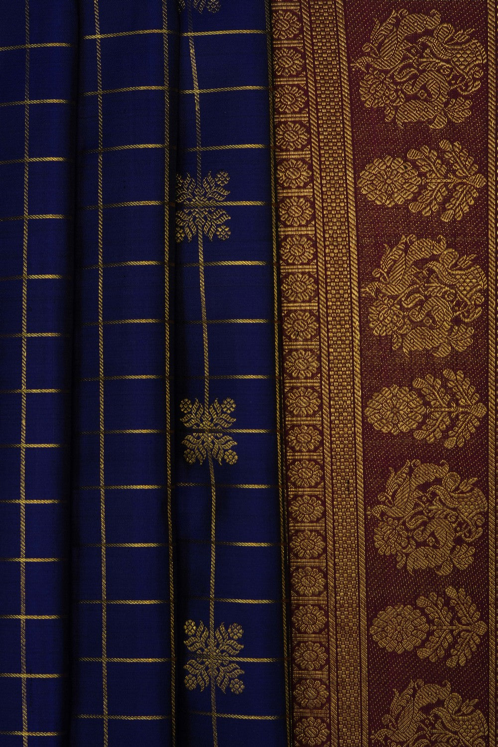 Image of Purple Pure Silk Saree
