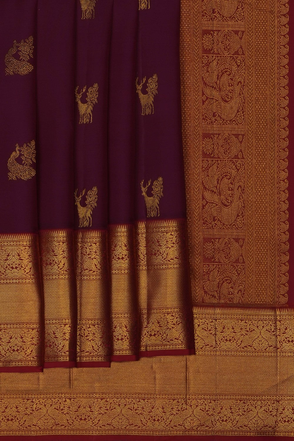 Image of Maroon Kanchipattu Saree