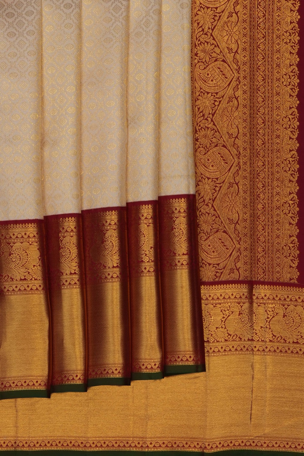 Image of Kanchipattu Brocade An Ethereal Off-White Saree