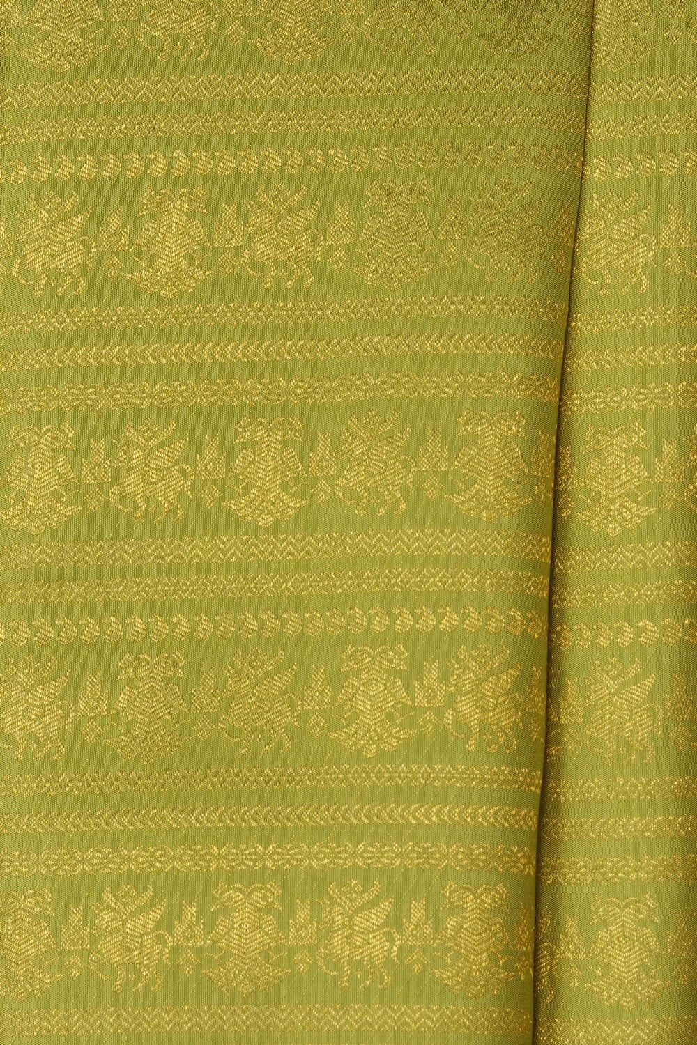 Image of Mint-Green Kanchipattu Kattam Brocade Saree
