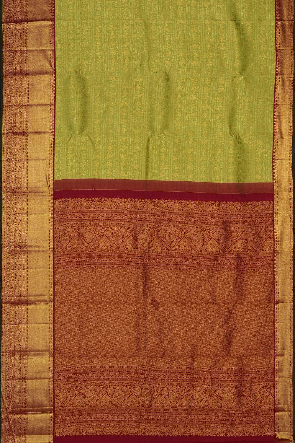 Image of Mint-Green Kanchipattu Kattam Brocade Saree