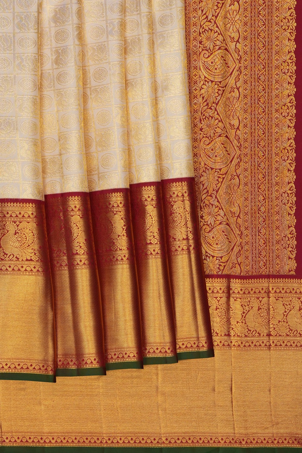 Image of Kanchipattu Brocade An Ethereal Off-White Saree